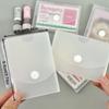 2Pcs Translucent Frosted Button Storage Box Portable Pocket Album Case Container Dustproof Kpop Idol Photo Card Organizer