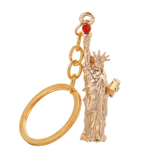 

Keychain Pendant Statue of Liberty Design Lightweight Zinc Alloy Keychain with Lobster Clasp New York Landmark Accessory золотистий