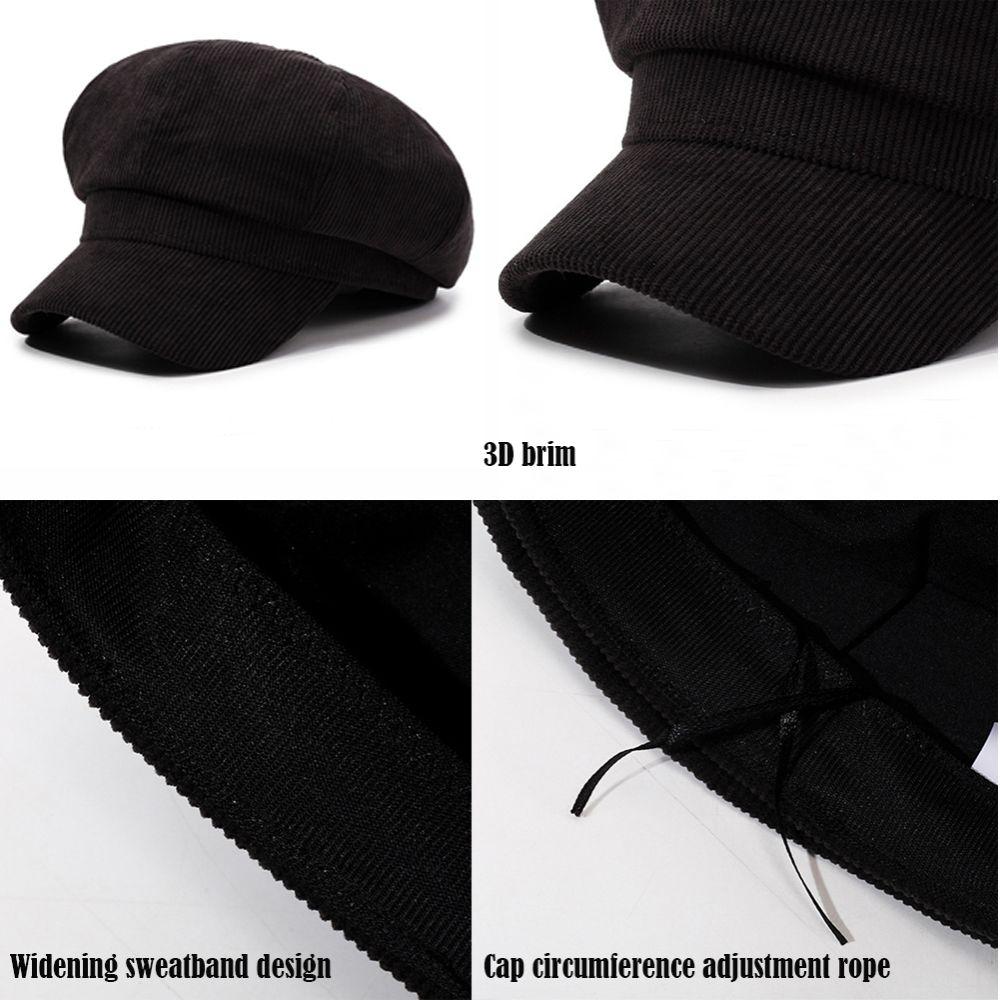 Adjustable Newsboy Cap Retro Painter Hat Casual Octagonal Cap Autumn Winter