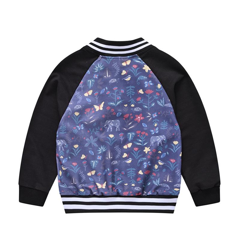 Spring and Autumn Men and Girls Fashionable Cute Printing Color Collision Jacket Children Splicing Jacket Baby Cardigan