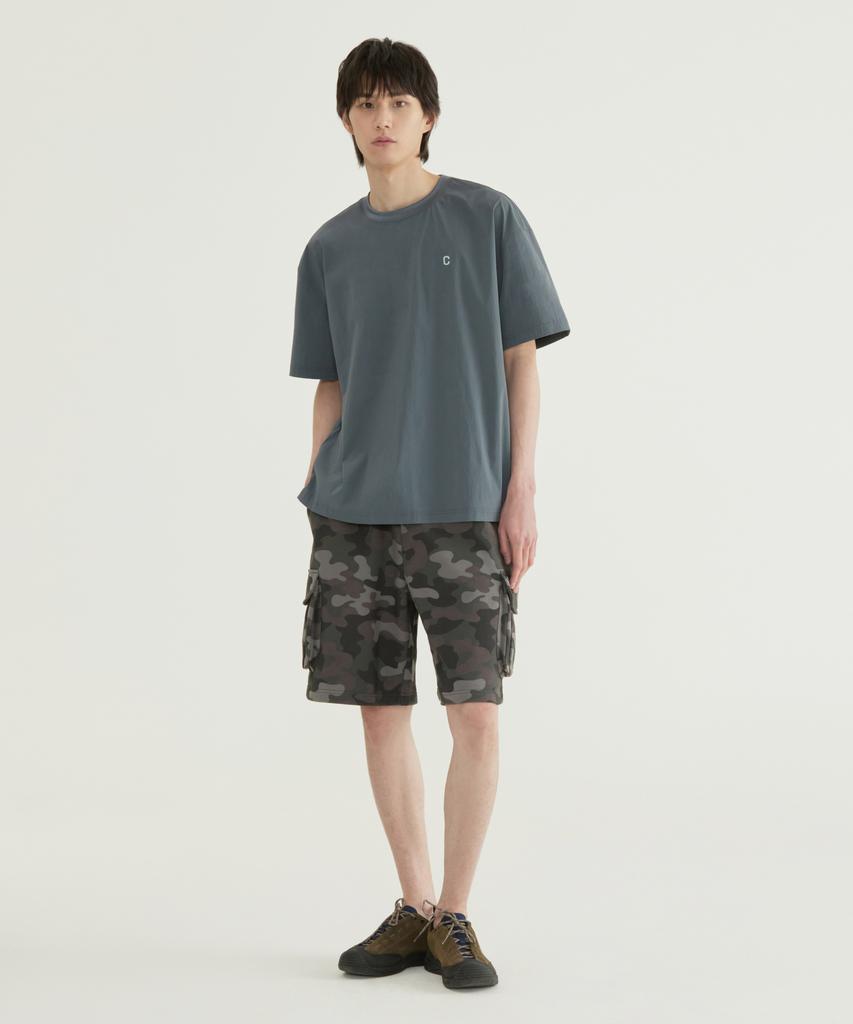 COVERNAT Small C Logo Nylon T-Shirt Charcoal