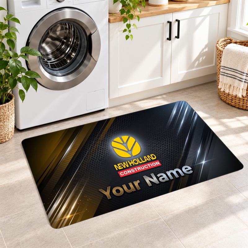 New Holland Custom Name Flannel Rug Kitchen Mat Non Slip Floor Carpet Personalized Home Decor