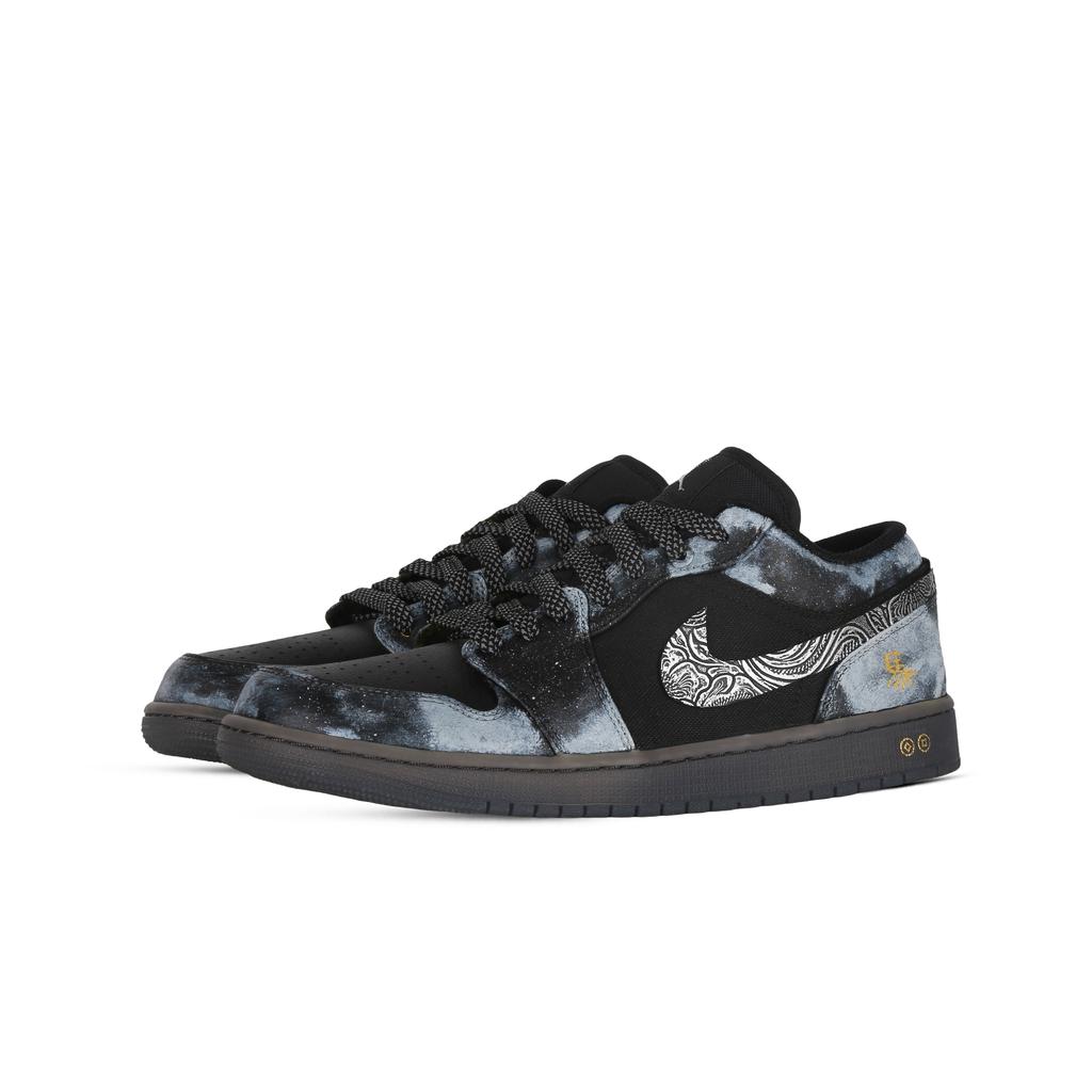 Jordan Air Jordan 1 Instant Wealth Textile, Leather Cushioning Abrasion Resistant Coverage Low Top HV5968-001(Team368-)