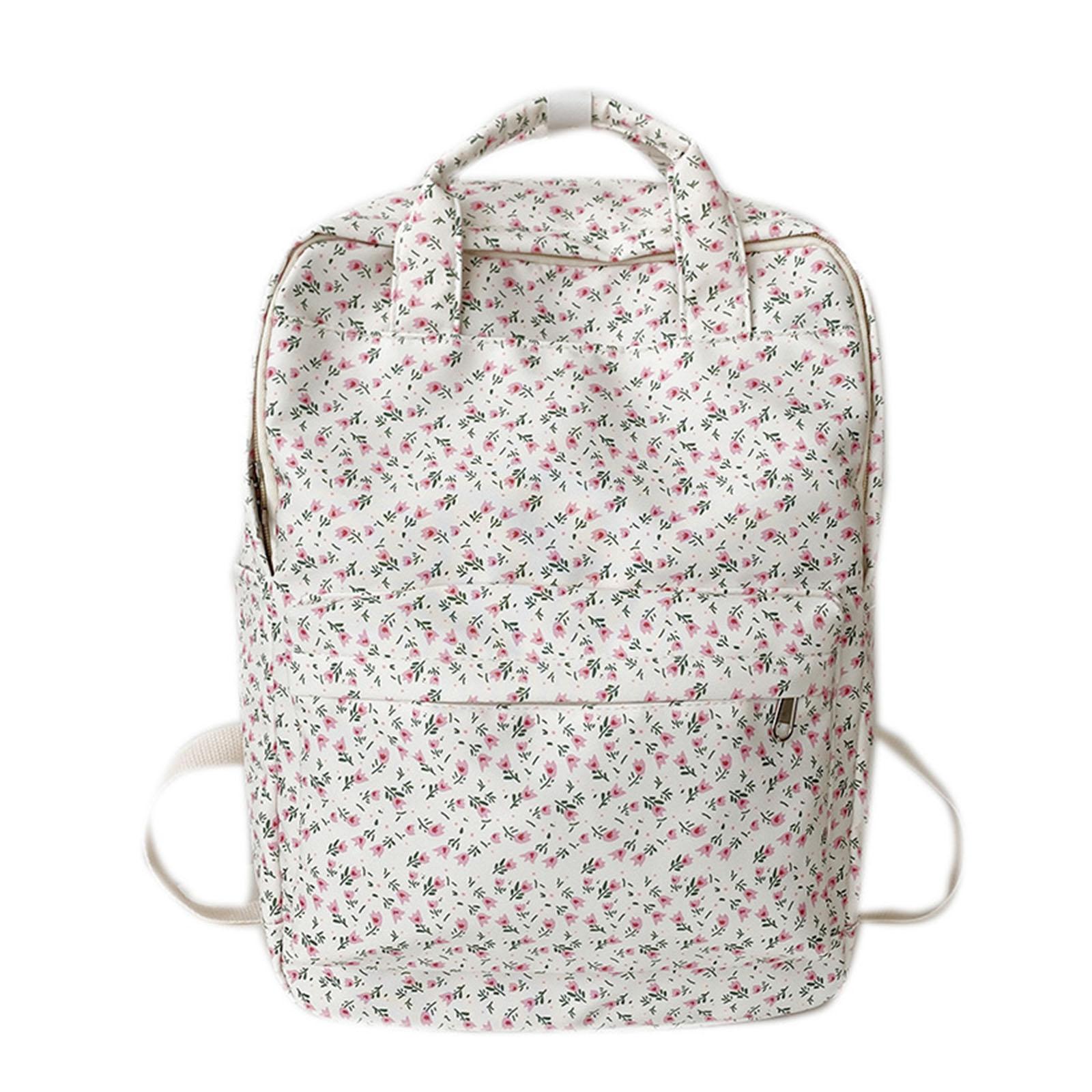 

Средний нейлоновый женский рюкзак, повседневный легкий рюкзак, противоугонная сумка с милым цветочным принтом для девочек-подростков A