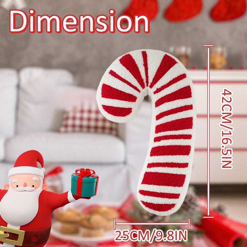Christmas Red Candy Cane Cushion Pillow Ornament