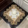 Table Cloth Napkins Table Cover Tablecloth Cup Coffee Mats Placemats Disk Pad Prop Cover Lace Corner Lamp Retro Posing Tea Towel