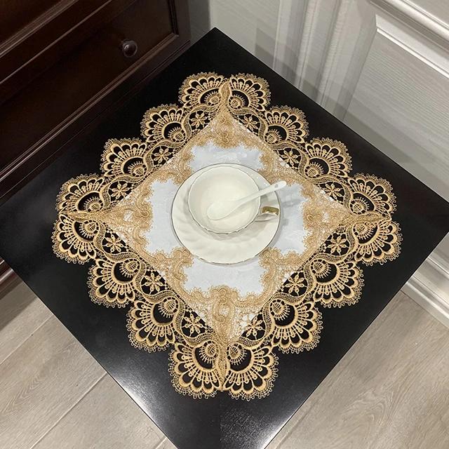 Table Cloth Napkins Table Cover Tablecloth Cup Coffee Mats Placemats Disk Pad Prop Cover Lace Corner Lamp Retro Posing Tea Towel
