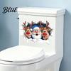 Santa Claus Wall Stickers Christmas And Elk Toilet Stickers 3D Breaking Decals DIY Room Beautification Waterproof PVC Decorative for Bathroom