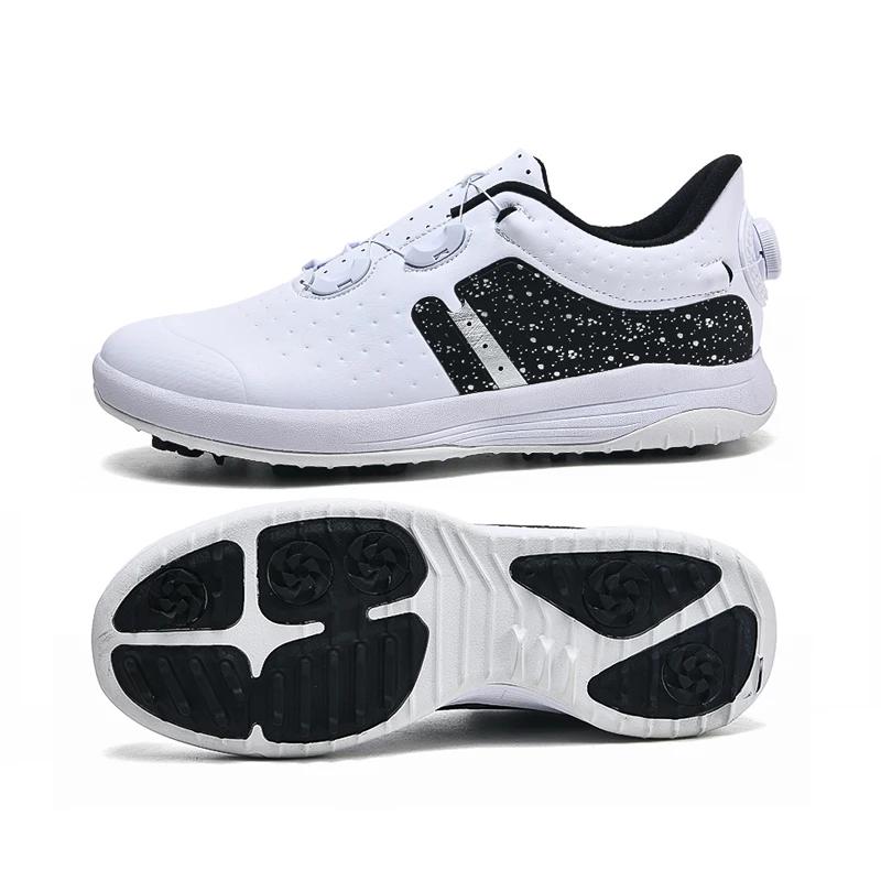 Fashionable Professional Golf Shoes for Men Quality Flat Walking Leather Sneakers Blue Black Man Golf Shoes Big Size