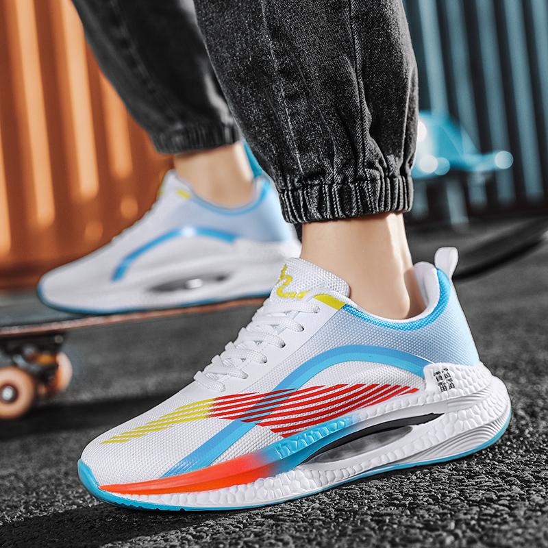 Couple Sports Shoes,Lightweight,Breathable, Shock-absorbing, Fly-Weave Mesh Shoes, Air-Padded Popcorn Youth Sports Running Shoes