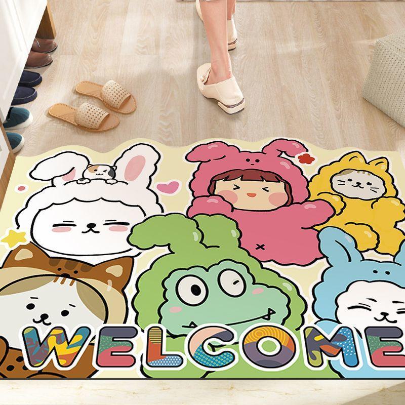 Cartoon Can Love The Home Door Mat Door Dirty Anti-slip Mat Into The Door Porch Can Be Cut Carpet