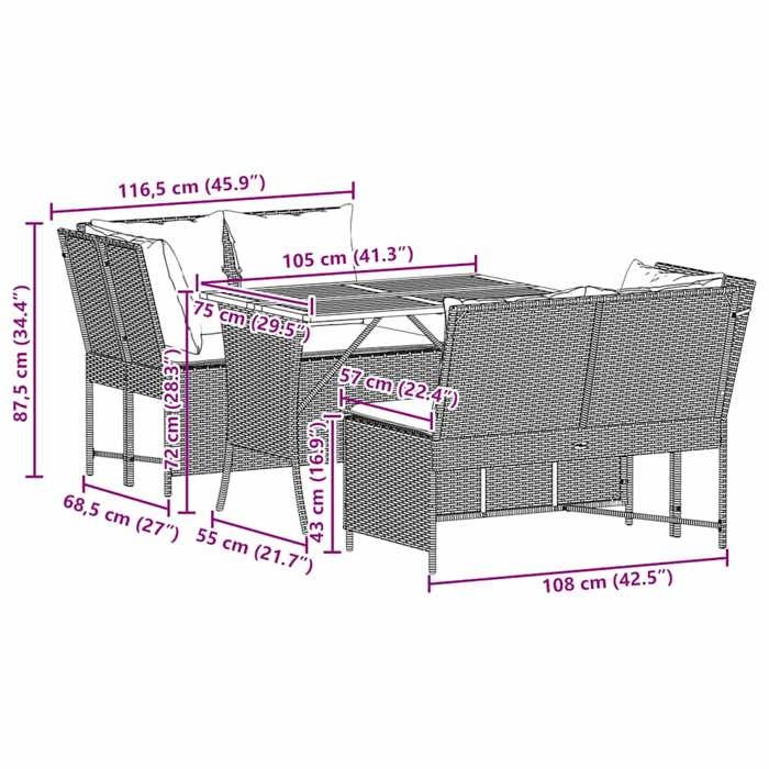 VidaXL Salon de jardin avec coussins 3 pcs gris résine tressée, ensemble de canapés d'extérieur, salon de jardin, ensemble 3365343