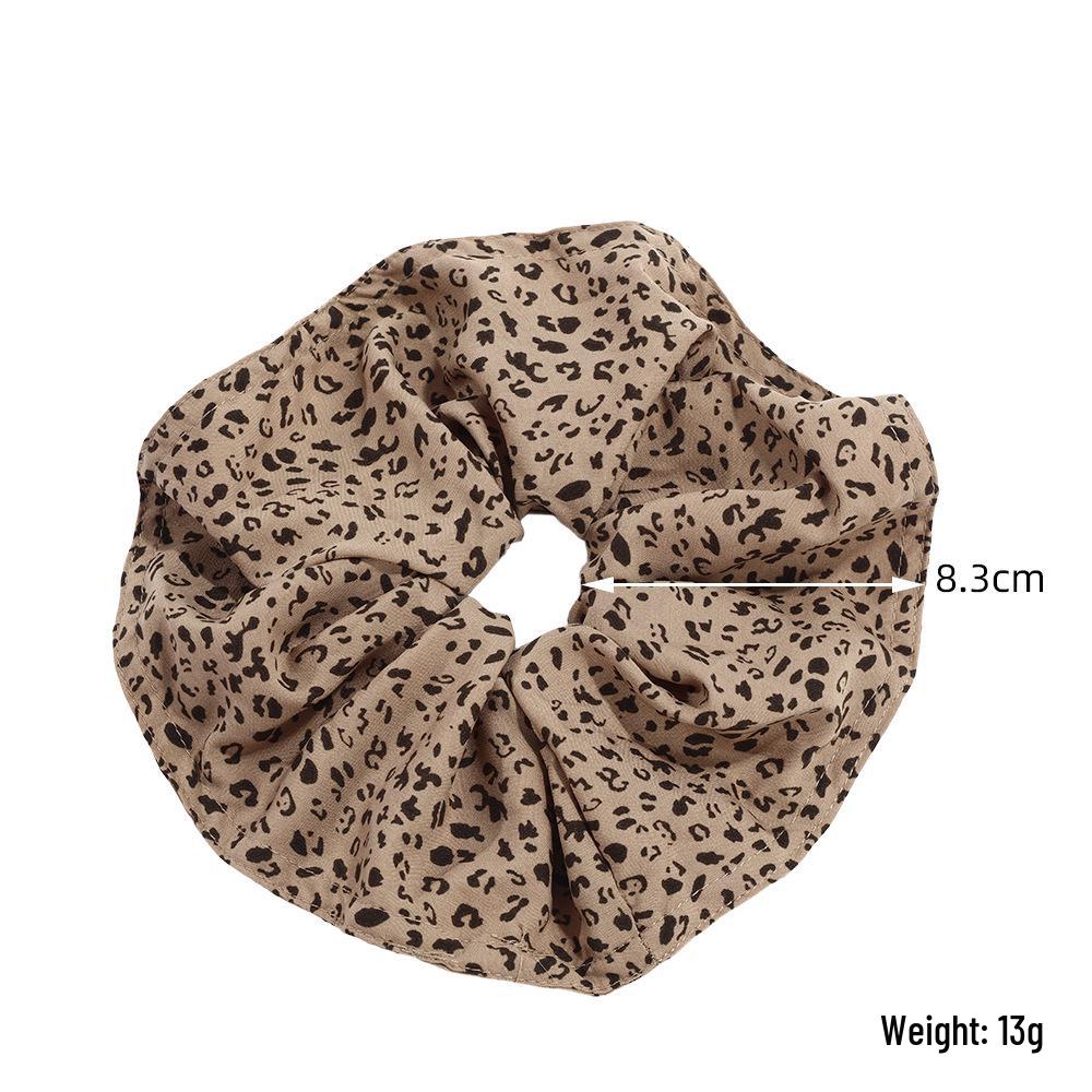 Korean Retro Leopard Print Scrunchie - High-End Hair Tie for Women