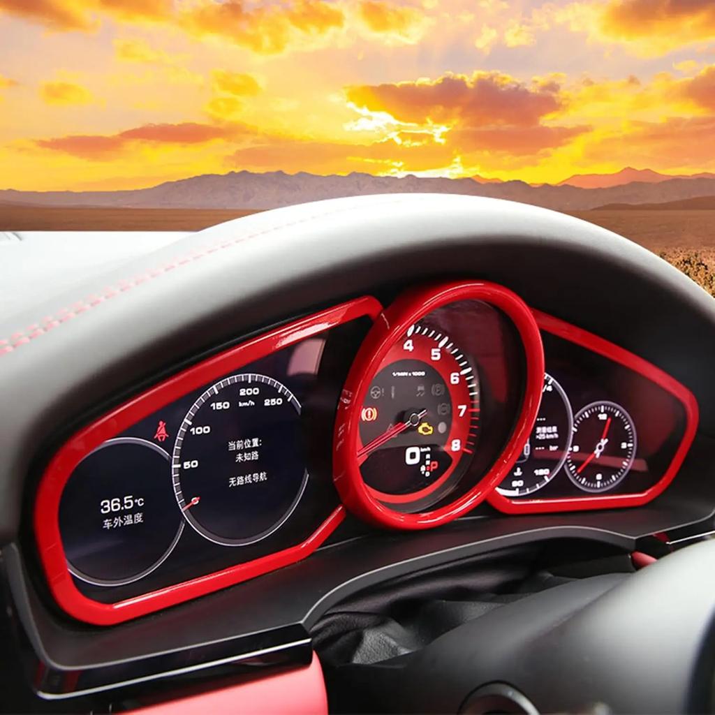 Armaturenbrett-Panel-Verkleidung Kompatibel mit Porsche Cayenne 2018-2020 Silberne Armaturenbrett-Rahmenabdeckung