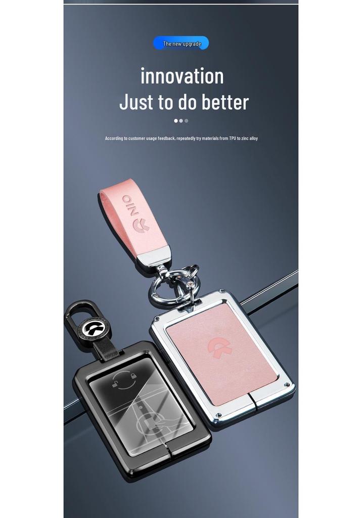 NIO Car Key Case for ES6/ES8/EC6 - Protective Shell with NFC Card Holder and Premium Buckle for Men and Women