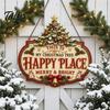 Durable Wooden Holiday Sign This Is Our Blessed Happy Place Christmas Sign, Welcome Front Door Rustic Hangers Hanger Decoration, Wall Hanging for Home