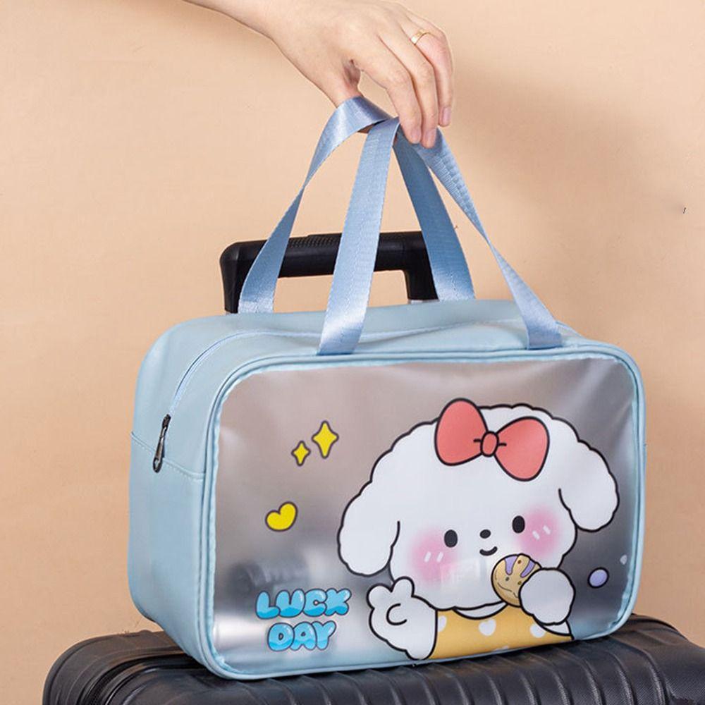 Portable Cartoon PVC Cosmetic Bag Ins Storage Bags Durable Wash Pouch Girl