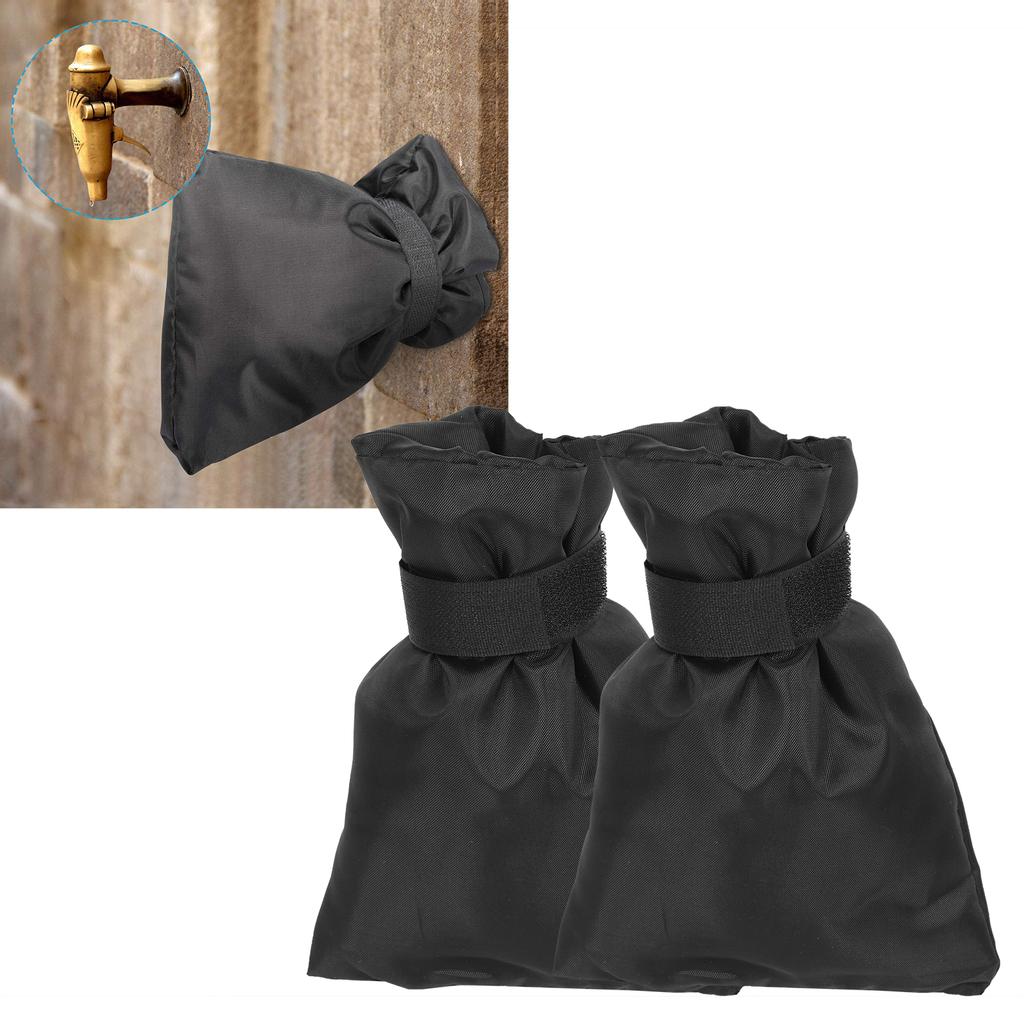 2 Stück Schwarz Winter Außenhahn Schutz Anti Frost Wasserhahn Ventilabdeckung Zubehör 15x21cm