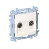 R-TV antenna socket, pass-through (module), TV and R attenuation: 10 dB, white Simon10