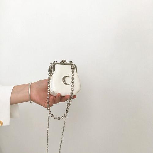 

PU Leather Women moon Small Shoulder Bag Fashion Chain Female Shell Crossbody Bags Retro Design Ladies Mini Coin Purse Handbags 8x10cm