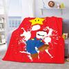 Modern Mario Design Flannel Blanket Polyester Lightweight Warm Throw Blanket Indoor Home Bedroom Use -QJY