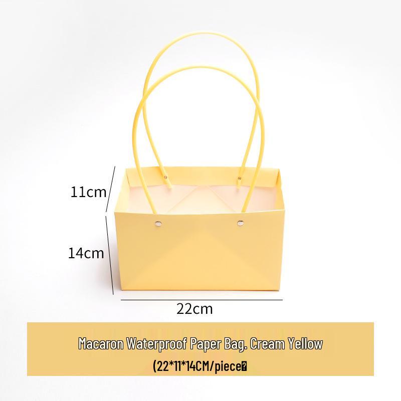 Macaron Flower Arrangement Tote - DIY Waterproof Paper Bag for Bouquets and Gift Packaging