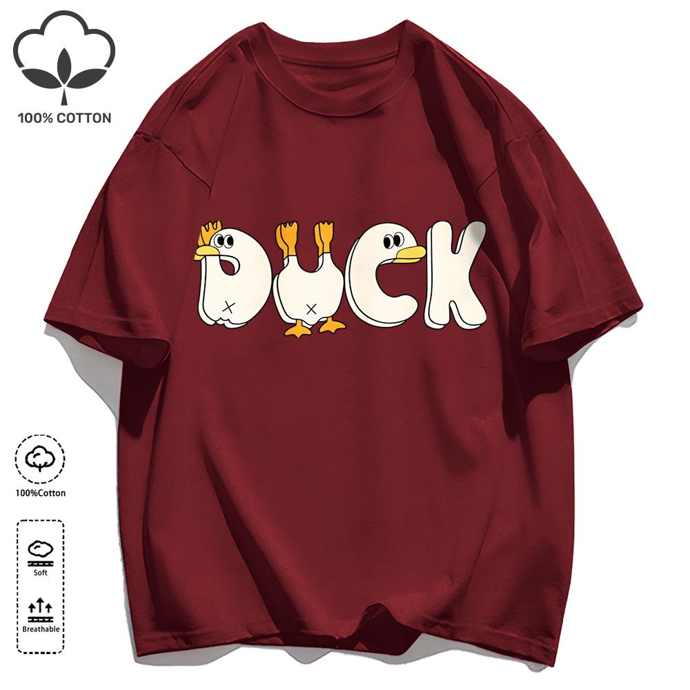 A Simple Pattern In The Shape Of A Duck Unisex T-Shirt Summer Cotton Retro Tee Fashion Loose Sportswear Unisex Basics Clothing
