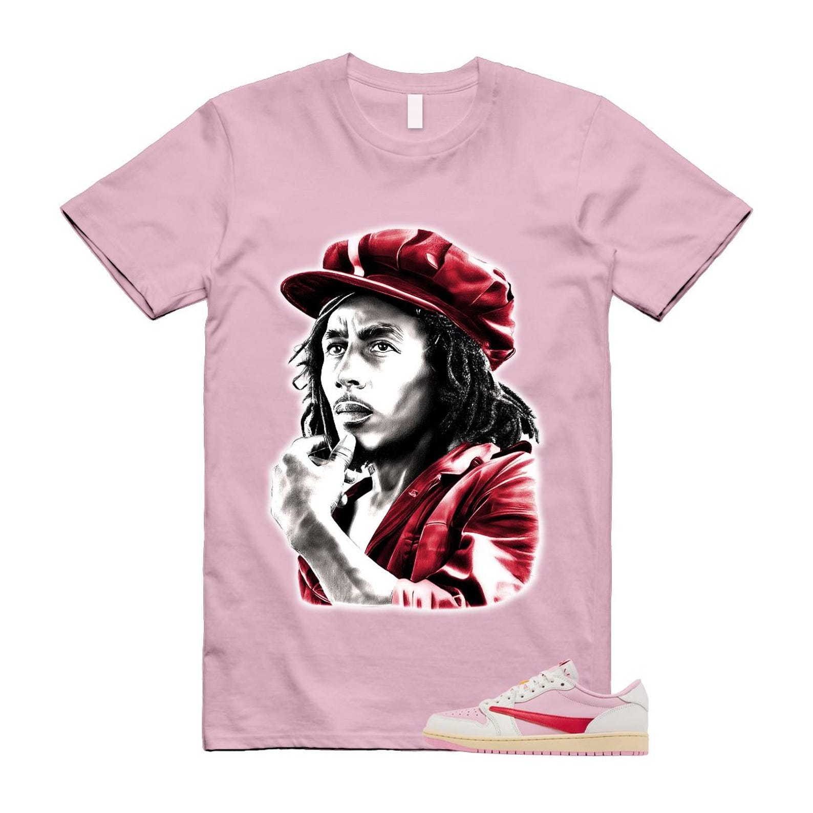 1 Tropical Pink Shy Muslin Travis Sail Retro Low OG SP T Shirt Match MARLEY L