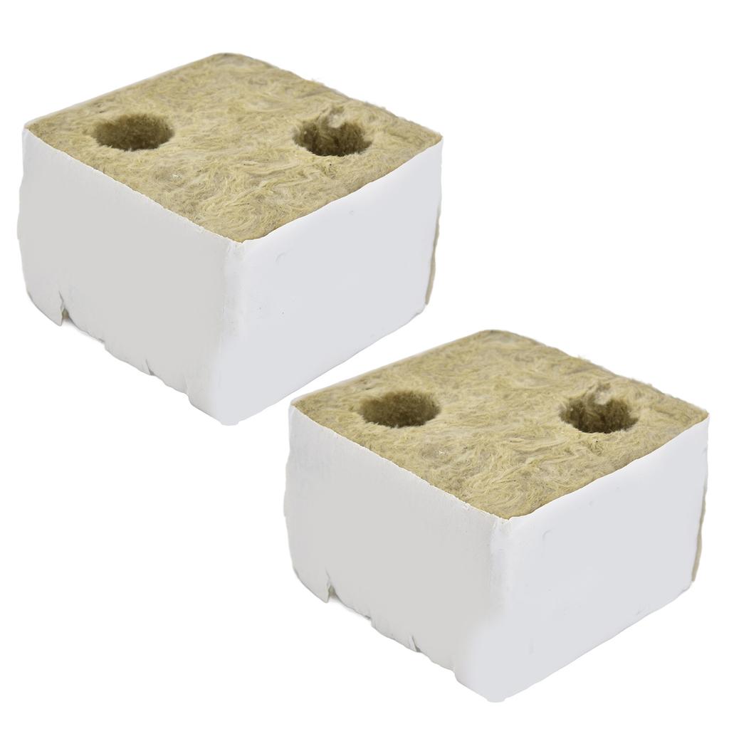 12pcs Grow Block Fast Absorption Mini Double Hole Cultiwool Rockwool Hydroponic Planting Block for Hydroponics