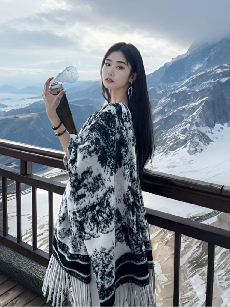 Tassel Cape Jacket Women Shawl Scarf Travel Outside Scarf