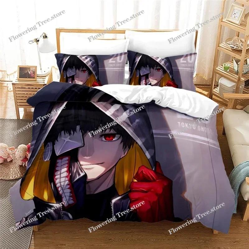 Home Textile Tokyo Ghoul Anime Manga Goth Bedding Set Printed Duvet Cover Set Pillowcase Twin Full Queen King Bedclothes029