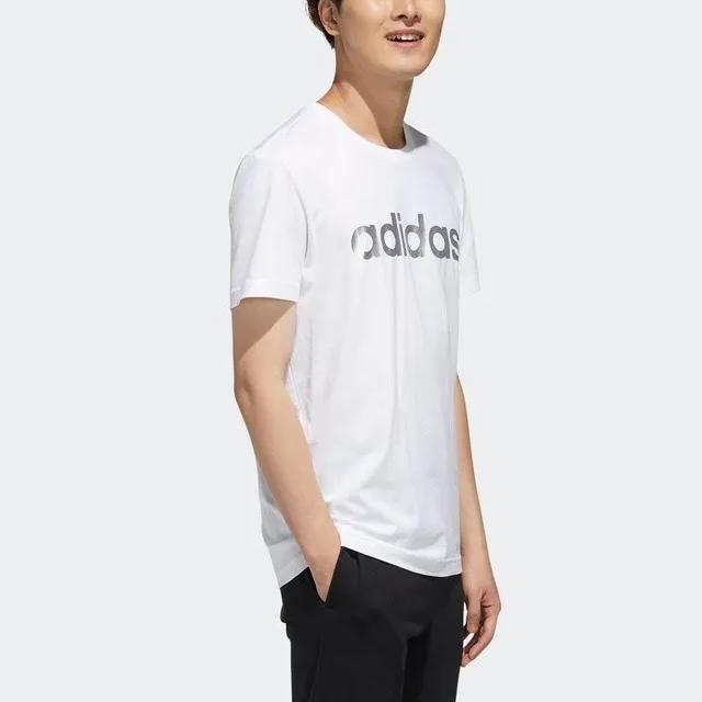 Adidas Neo Logo Print T-Shirt Men Tops White FP7395