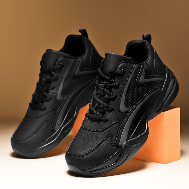 FashionMen Shoes Lace Up Leather Fashion Sneakers for Men Leather Comfort Lightweight Casual Shoes Outdoor Walking Footwear Big Size 50