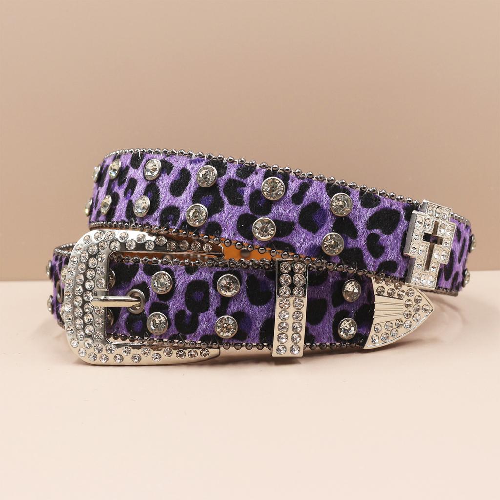 Original Leopard Print Cross Belt Personalized Men'S Trendy Men'S Jeans Belt High-End Belt