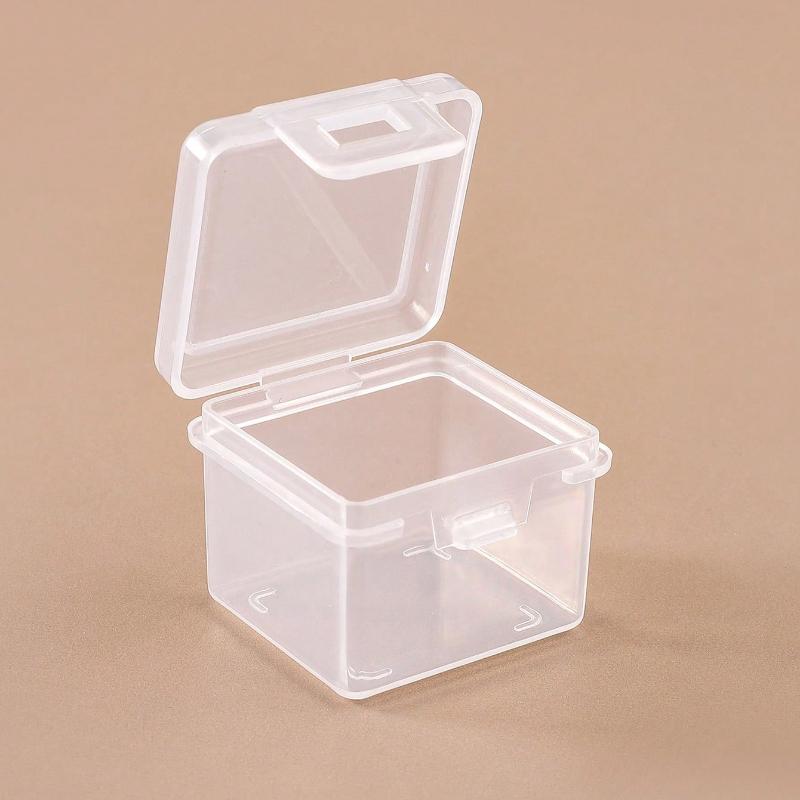 10PCSClear Jewelry Storage Box Portable Earplug Pill Storage Case Jewelry Beads Container Lid Multipurpose Organizer for Hardware Small Craft Gadgets