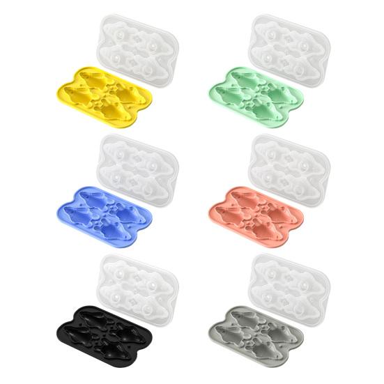 Eiswürfelform mit Deckel Liegender Bär Flexible Silikon-Eiswürfelform Auslaufsicher Stapelbarer Eiswürfel-Aufbewahrungsbehälter für die Heimbar