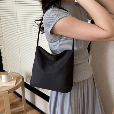 Bolsa de ombro da moda com letras bordadas bolsa de axila bolsas casuais bolsa feminina de alta capacidade