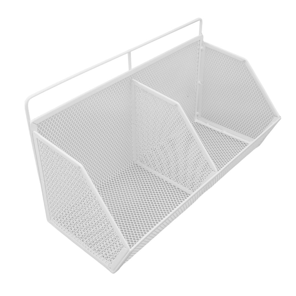 Hanging Kitchen Basket Adhesive Non Drill Wall Mounted Small Wire Storage Food Pantry Bevel 2 Grid