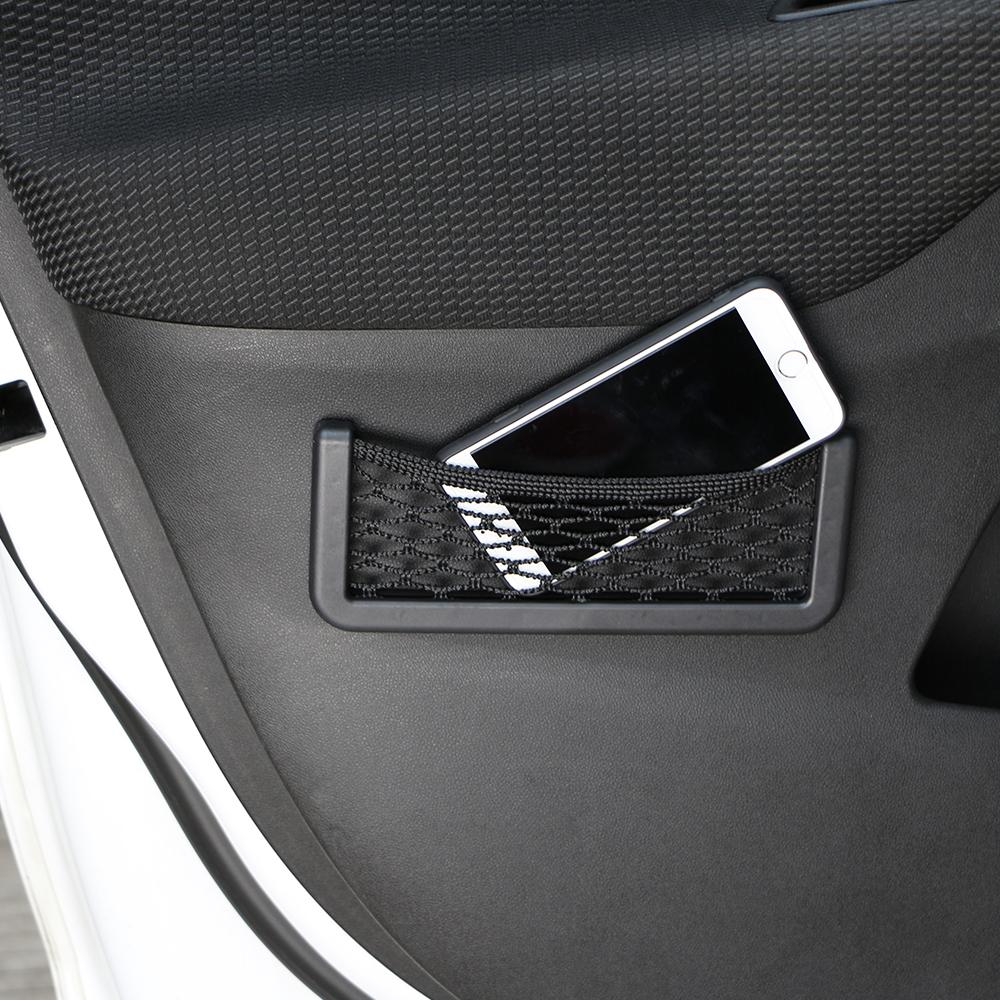 Universal Car Organizer Mesh Storage Bag Net Pocket Card Phone Holder Storage Auto Paste Bag Organization Auto Accessories