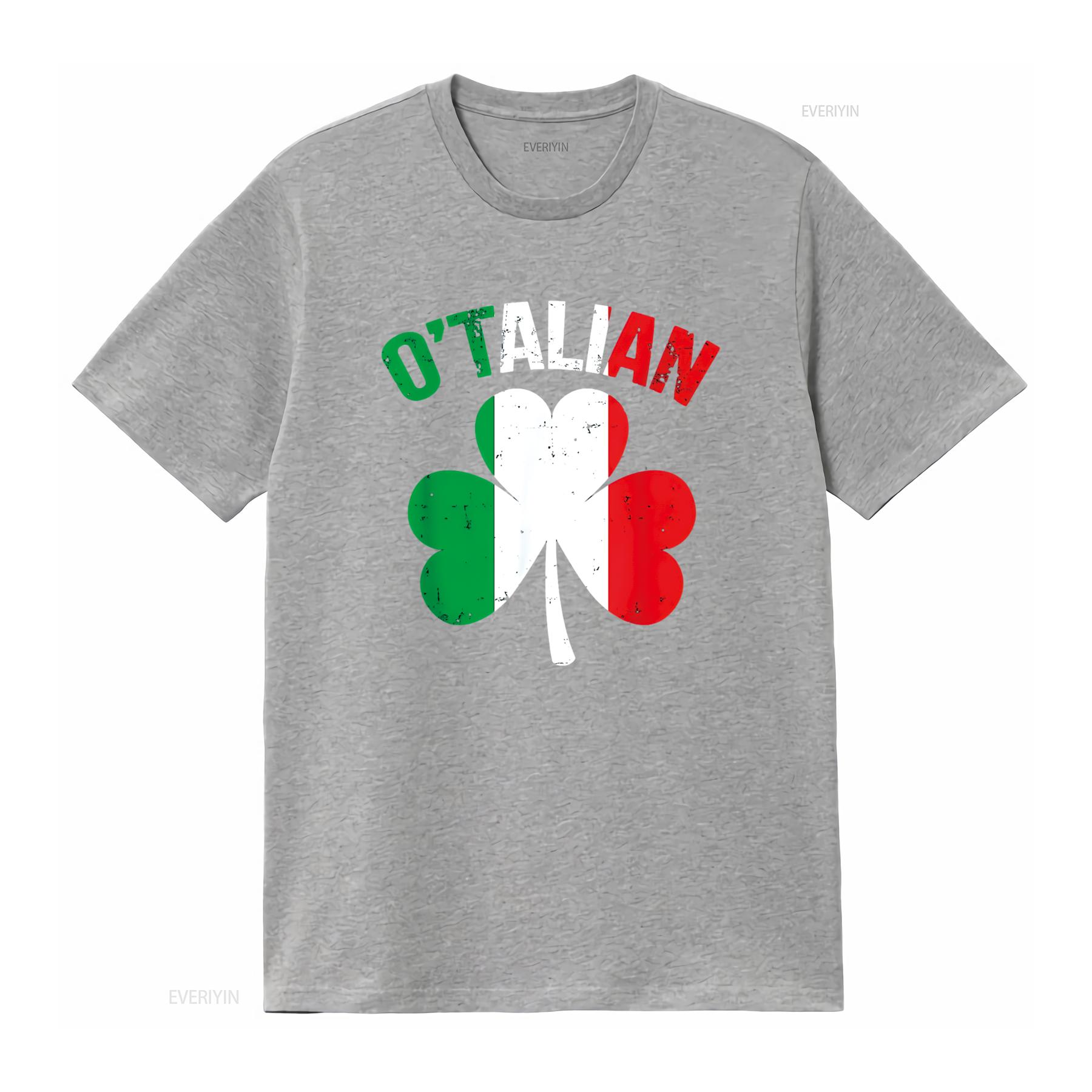Funny Saint Patricks Day Irish Italian O talian T Shirt vintage Washed streetwear homme Breathable graphic designer clothes S