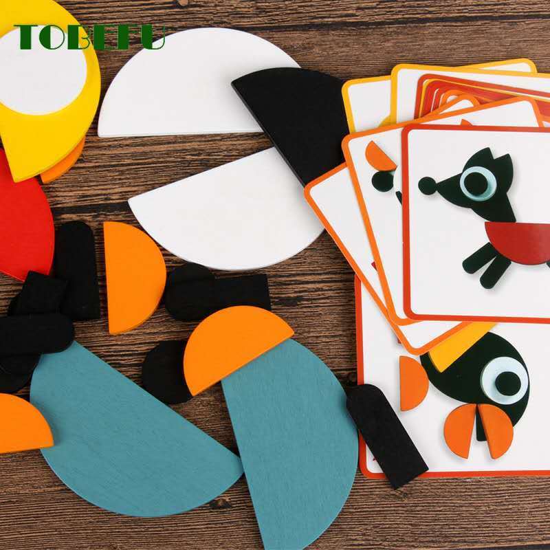 Montessori Educational Wooden Toy Jigsaw Puzzle Board Set Colorful Baby Educational Toys for Children Learning Developing Toy