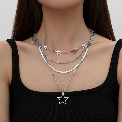 Accessories Ins Sweet Cool Babes Wind Pentagram Snake Chain Collarbone Chain Personalized Creative Star Chain Necklace