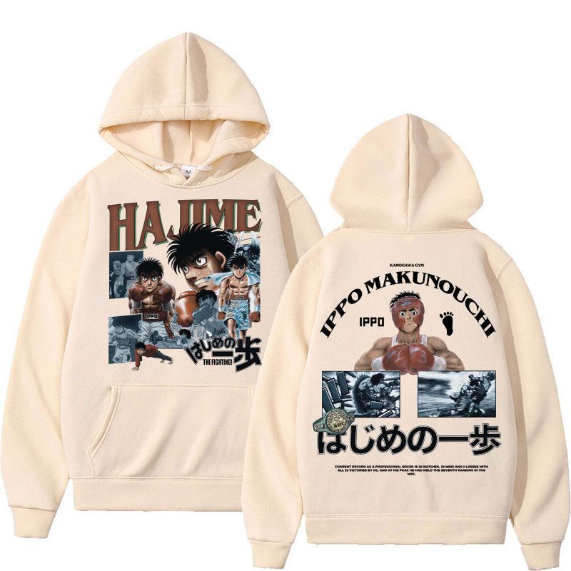 Anime Hajime No Ippo Hoodies Kamogawa Boxing Gym Makunouchi KGB Hip Hop Long Sleeve Men Women Oversized Fleece