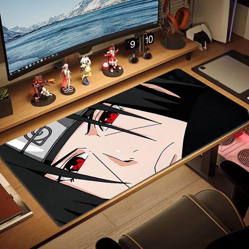 Uchiha Sasuke Mouse Pad, Large Gaming Desk Mat, Non-slip XXL Mousepad for Laptop & Tablet, Mini PC Playmat with Stitched Edges