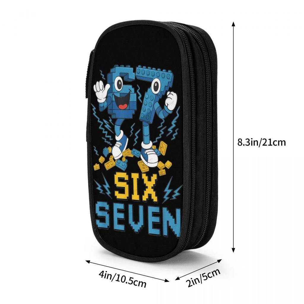 Meme 67 Six Seven 6 7 Italian Brainrot Pencil Case Pencil Pouch Boy Girl Double Layer Fashion School Pencil Cases Supplies