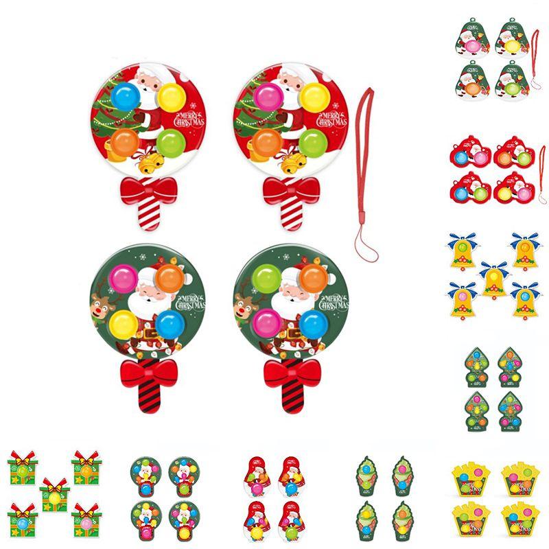Entzückendes Weihnachten Pop It Fidget Spielzeug mit buntem Design zur Stressbewältigung
