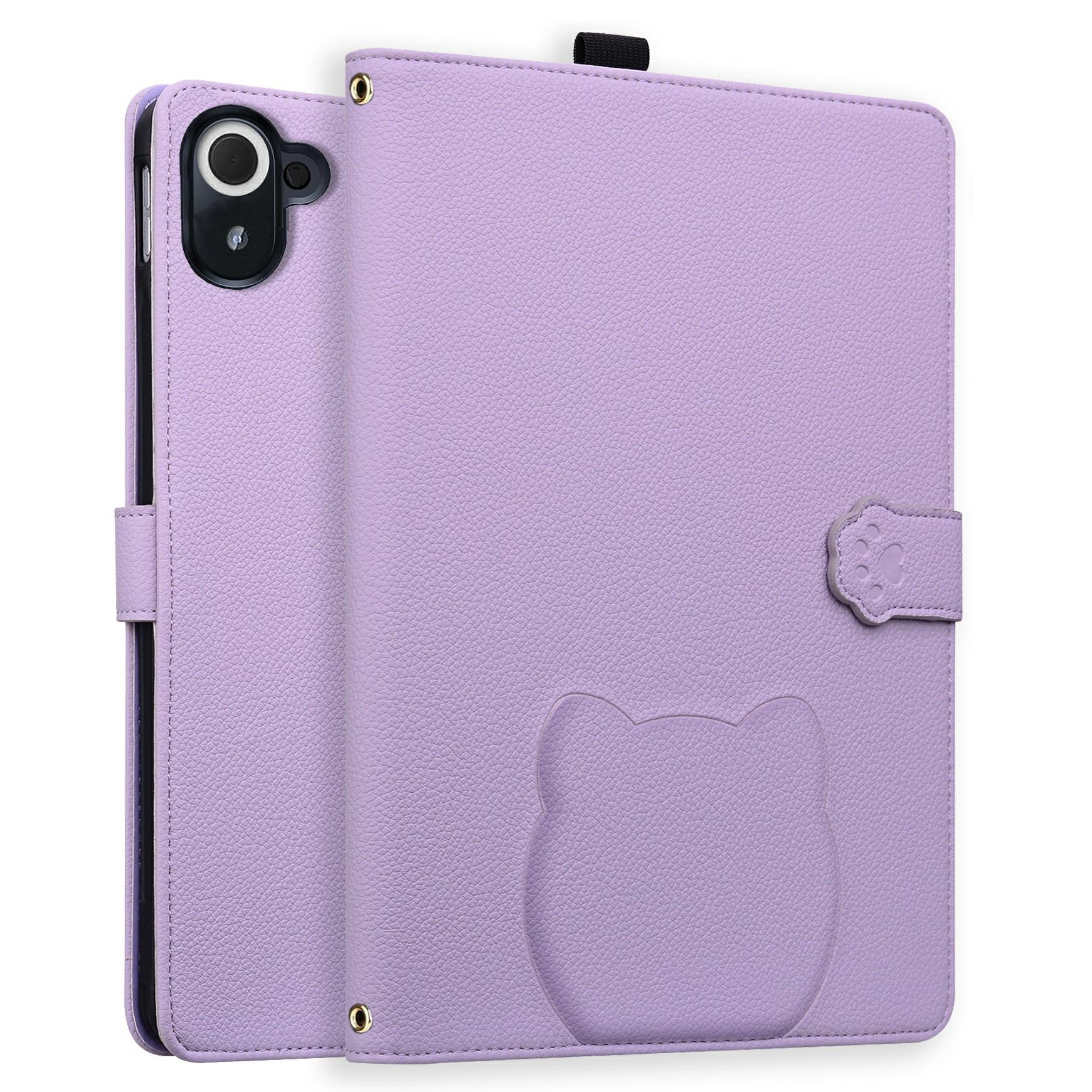 

Чехол для Xiaomi Redmi Pad 8.8 2025 с 3D-эффектом, рисунком кошки, кожаная подставка, настольная обложка с кошельком, держателем для стилуса Purple