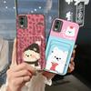 Cute Cover Phone Case For Nokia C32 Soft Case Card Slot Card Sleeve Back Cover Silicone Card Bag Anti-dust Graffiti TPU