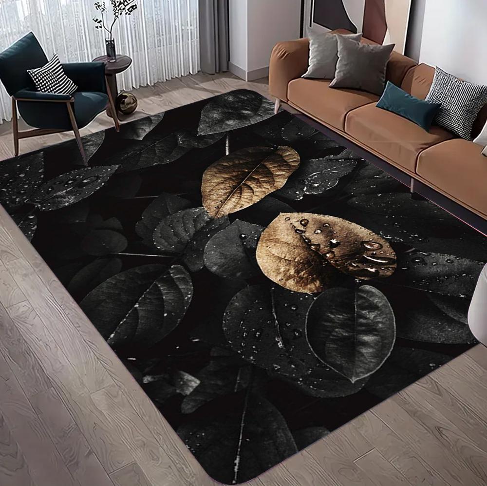 

Plants Leaves Pattern Area Rug Modern Home Decor Carpet Soft Non-Slip Floor Protection Mat for Living Room Bedroom Hallway 40x60cm