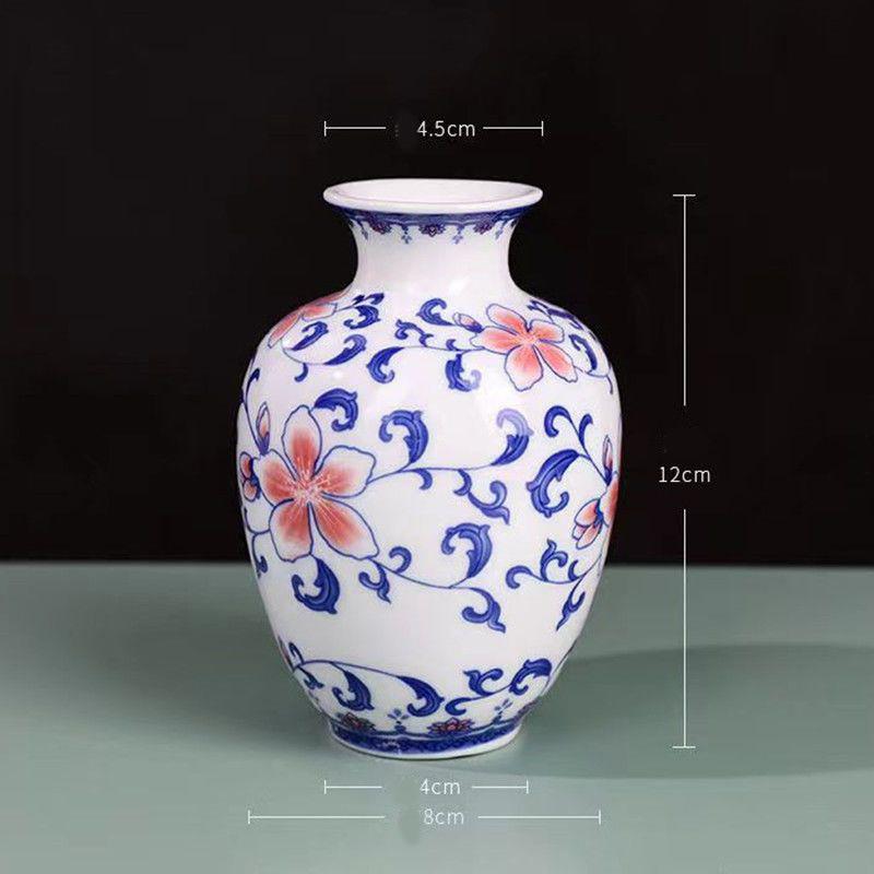 Enamel Flower Vase Decoration New Chinese Retro TV Cabinet Decoration Ceramic Minimalist Chinese Flower Arrangement Vase ZF517